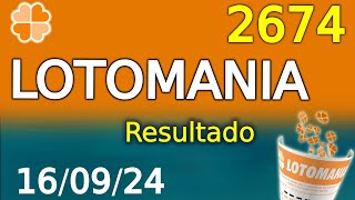 Resultado da Lotomania 2674  lotomania conc 2674 [upl. by Sharma599]