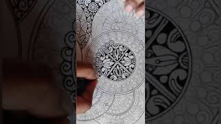 Easy and cute mandala arteasy mandala art  zentangle  doodlespatterms zentangleeasyart [upl. by Adrahs406]