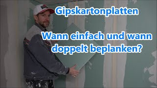 Gipskartonplatten einfach oder doppelt beplanken Rigips Platten Gipskarton montieren [upl. by Derek]