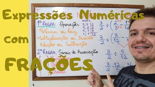 EXPRESSÕES NUMÉRICAS com FRAÇÕES  Exercícios e exemplos  6º Ano  AULA 44 [upl. by Cindelyn]