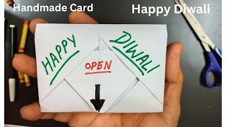 Diwali Greeting Card Making  How to make Happy Diwali Card  Make Diwali Card Handmade Diwali Card [upl. by Yecnahc]