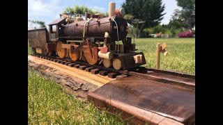 Building a model 460 steam train from wood very cool lathe project [upl. by Aleicarg107]