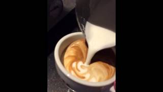 Making a flat white at work slow motion Costa Coffee [upl. by Raphael]