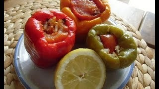 Gefüllte Paprika  vegan Zeytinyağlı biber dolması CANANS REZEPTE [upl. by Ainorev]