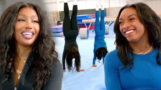 SZA and Simone Biles in HANDSTAND Competition [upl. by Daveta287]