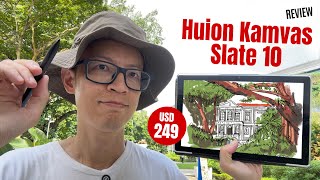 Huion Kamvas Slate 10  REVIEW and some urban sketching [upl. by Roman]