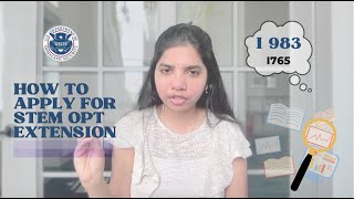 I 983 STEM OPT extension online filing for I 765 application  Step by step instructions  USICS [upl. by Zorah284]