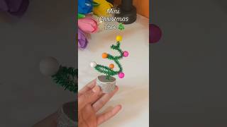 DIY mini Christmas Tree 🎄🌟 with using pipe cleaners 👍🏼art artist minitree craft [upl. by Bum]