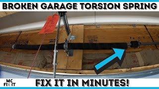 How to Fix a Broken Garage Door Torsion Spring Complete Guide [upl. by Seravaj]