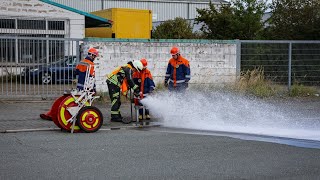 Brand bei Stihl  Großübung Bezirksübung Jugendfeuerwehren Bezirk 1 LK DarmstadtDieburg [upl. by Morvin273]