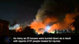 Fatal Chinese New Year fireworks explosion caught on camera in Thailand [upl. by Martie520]