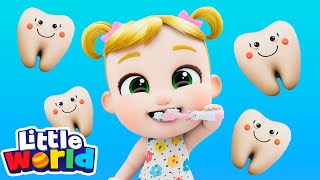 Brush your Teeth Be Healthy  Kids Songs amp Nursery Rhymes by Little World [upl. by Oremor]