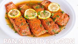 Easy Pan Seared Salmon Recipe with Lemon Butter [upl. by Fidole477]