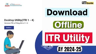 How to download ITR Offline Utility 2024  Income Tax Return filing ITR Utility  ITR filing Utility [upl. by Wettam]