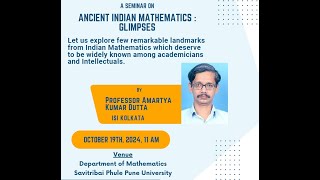 Lecture by Amartya Kumar Dutta SPPU Pune [upl. by Ina]