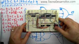 Decodificador binario a decimal con display de 7 segmentos parte 4 [upl. by Buckels]