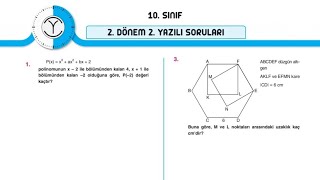 10SINIF 2DÖNEM 2YAZILI ORİJİNAL YAYINLARI MATEMATİK SORU ÇÖZÜMLERİ PDF [upl. by Ardnak]