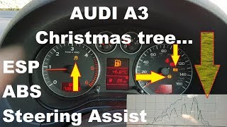 Audi A3 8P ABS ESP and Steering assist lights on Multiple faults Fault finding and repair [upl. by Lartnom20]