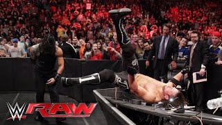 Roman Reigns amp The Usos vs AJ Styles Luke Gallows amp Karl Anderson Raw May 2 2016 [upl. by Nihs]