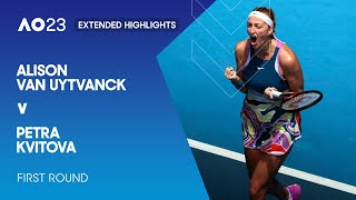 Alison Van Uytvanck v Petra Kvitova Extended Highlights  Australian Open 2023 First Round [upl. by Rosemarie]