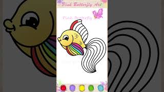 How to Draw a Long Tail Fish  Drawing and Coloring Animation for Kids Toddlers pinkbutterflyart [upl. by Flieger]