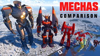 🤖 MECHAS piloted robots SIZE COMPARISON 🤖 3D Animation [upl. by Angela]