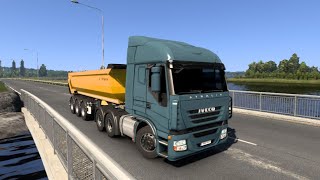 Iveco Stralis Hauling Tirsan Tipper Trailer through  Mountain Roads  151 Simulator High Speed [upl. by Guinn]