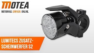 Motorrad Zusatzscheinwerfer LED Lumitecs S2 mit E Zulassung [upl. by Goetz]