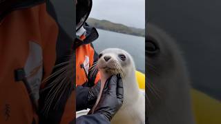 Heartwarming rescue of baby seal polarbearrescue wildlifeconservation arcticanimals [upl. by Ewer]