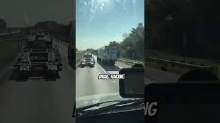 2 trucks drag racing racing foryou trucker trucking truckerlife [upl. by Rimas]