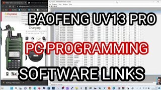 BAOFENG UV13 PRO PROGRAMMING SOFTWARE amp USB DRIVER LINKS [upl. by Karly]