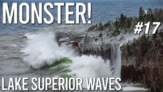 MONSTER Waves on Lake Superior  Tettegouche State Park  Hwy 61  17 [upl. by Nodnil]