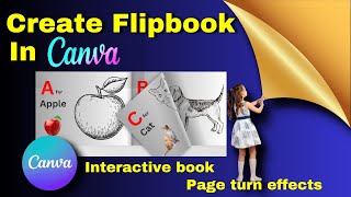 How to create flipbook in canva  Canva Flipbook Tutorial  Page turn effect in Canva  hindi  Urdu [upl. by Nannek]