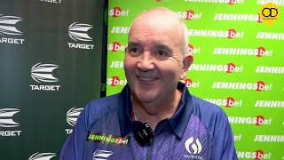 PHIL TAYLOR GLOWING ASSESSMENT ON LUKE LITTLER AND FALLON SHERROCK 9 DART LEG quot HES A ONE OFFquot [upl. by Florie]