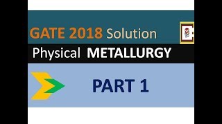 GATE 2018 Physical Metallurgy Solution Part 1 [upl. by Atteynek]