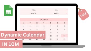 How to make an Dynamic Calendar on google sheets in 10 minutes  Free Template Level 1 [upl. by Heger]