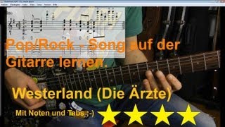 Westerland Gitarrentutorial Lesson NotenTabs [upl. by Erinn]