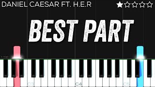 Daniel Caesar  Best Part ft HER  EASY Piano Tutorial [upl. by Salita649]