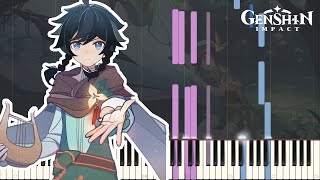 ｢Tender Strength｣  Venti Story Quest Cutscene Genshin Impact OST Piano Cover Sheet Music [upl. by Naarah137]