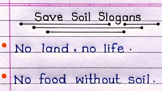 Slogan On Soil In English  Slogan On Soil Conservation In English  Save Soil Slogans In English [upl. by Fesuoy]