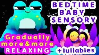 💤 Gradually Relaxing Baby Sensory  Bedtime Sensory Video  Infant Visual Stimulation 🐸 🐝 [upl. by Tunk]