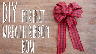 DIY  Perfect Wreath Ribbon Bow [upl. by Aitnahc]