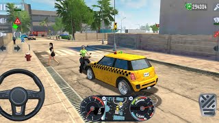 Taxi Sim 2024  Mini Cooper Uber Taxi Driver Simulator Gameplay [upl. by Filberte]