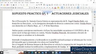 CASO PRACTICO ACTUACIONES JUDICIAES [upl. by Elacsap]