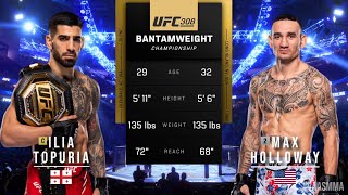 ILIA TOPURIA VS MAX HOLLOWAY FULL FIGHT UFC 308 [upl. by Hallerson185]