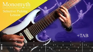 Monomyth Animals as Leaders Selective Picking Riff Lesson  Tab on screen [upl. by Anilatsyrc]