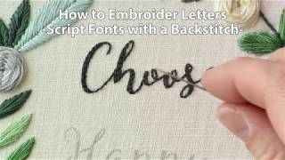 How to Embroider Letters Script Using a Backstitch [upl. by Eatnahc]