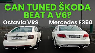 STAGE 1 TUNED OCTAVIA VRS VS MERCEDES E350 V6  DRAG RACE [upl. by Uzzial]