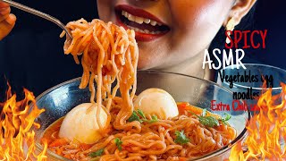 ASMR 🥵EATING SPICY NOODLES  SPICY FOODIE  NOODLES EATING MUKBANG 2024 [upl. by Llechtim]