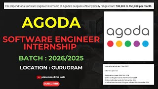 Agoda Internship 2025 Software Engineering in Gurgaon – JanMay Opportunity [upl. by Paviour927]